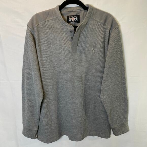 Lions Crest by English Laundry Men's Henley Waffle Long Sleeve Shirt Size Large - Picture 1 of 11